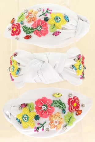 Floral Garden Top Knotted Headband