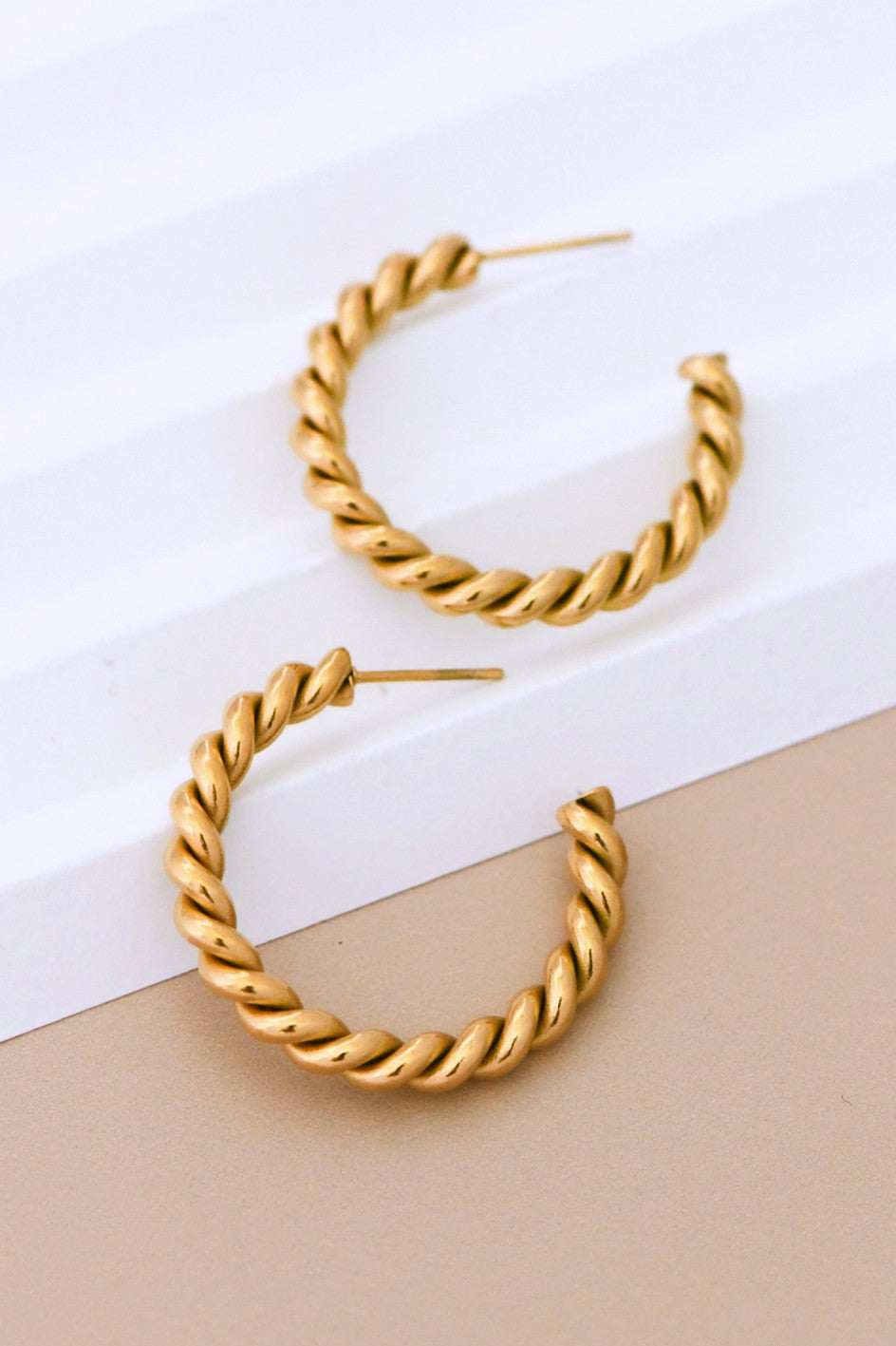 Twist Gold Hoops